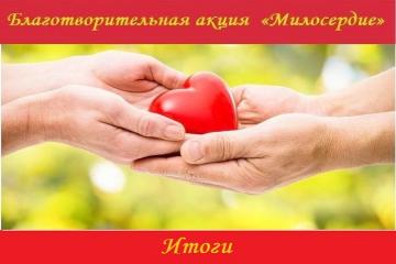 Итоги благотворительной акции «Милосердие».